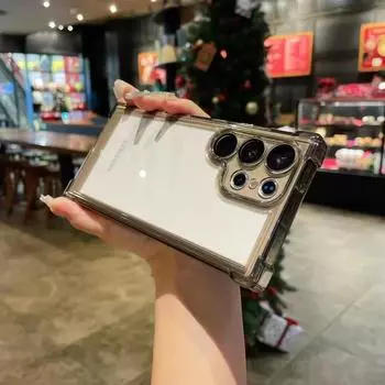 Роскошный прозрачный чехол для телефона Samsung Galaxy S24 Ultra S23 Ultra S22 Plus S23 FE 5G, защитный бампер для линз, жесткий акриловый чехол For S23FE