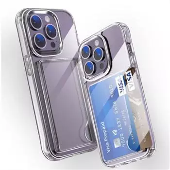 Роскошный прозрачный чехол-кошелек с отделениями для карт и держателем для телефона iPhone 16 15 14 Pro Max Plus 13 12 11, акриловый прозрачный чехол iPhone 16 Pro Max прозрачный