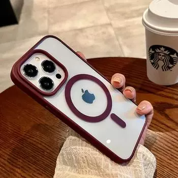 Роскошный прозрачный чехол Magsafe для iPhone 16 15 14 13 12 11 Pro Max Mini Plus Магнитная беспроводная зарядка Противоударный чехол For iPhone 16 Pro