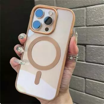 Роскошный прозрачный чехол Magsafe для iPhone 16 15 14 Plus 13 12 11 Pro XS XR Max Mini оригинальный магнитный чехол для беспроводной зарядки iPhone 16 Pro Max белый