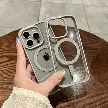 Роскошный прозрачный чехол Magsafe с беспроводной зарядкой для iPhone 15 14 13 12 11 Pro Max Plus, мини-чехол с магнитным бампером, чехол iPhone 11 красный