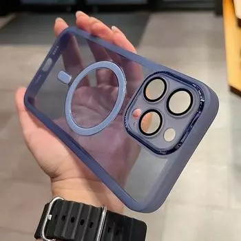 Роскошный прозрачный чехол Magsafe с беспроводной зарядкой для iPhone 11 12 13 14 15 Pro Max Plus, мягкий магнитный противоударный чехол-бампер For iPhone 13Pro Max