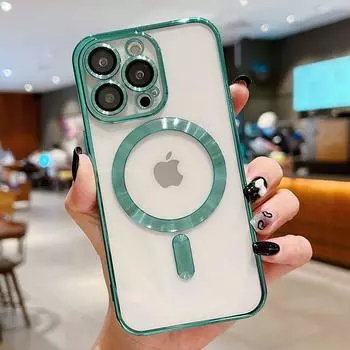 Роскошный прозрачный чехол Magsafe с беспроводной зарядкой для iPhone 15 14 13 12 11 Pro Max X XR XS Plus, мягкий чехол For iPhone 14Pro Max