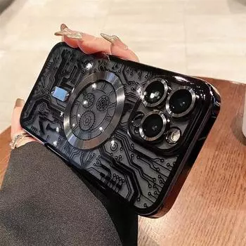 Роскошный прозрачный чехол Magsafe с беспроводной зарядкой для iPhone 15 14 13 12 11 Pro Max Plus, мягкий магнитный чехол-бампер For iPhone 13