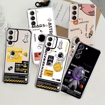 Роскошный прозрачный чехол с астронавтом для Samsung Galaxy S22 S20 FE S21 S10 S9 Plus Note 20 Ultra 10 Lite, прозрачный чехол для телефона Samsung S20 FE 5G
