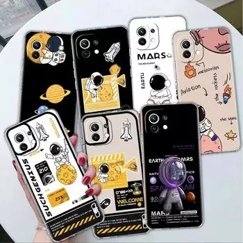Роскошный прозрачный чехол с астронавтом для Xiaomi Mi Poco X3 NFC M3 Pro F3 F1 11 Lite 12 Note 10 11T 9T, прозрачный чехол для телефона Xiaomi Poco F3