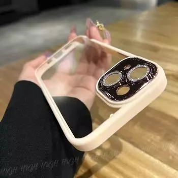Роскошный прозрачный чехол с блестками и бриллиантами для iPhone 15 14 13 12 11 Pro Max Plus, защитный противоударный чехол-бампер For iphone 11Pro