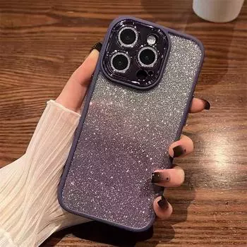 Роскошный прозрачный чехол с блестками и бриллиантами для iPhone 14 13 12 11 Pro Max Plus, защита объектива, противоударный чехол-бампер, чехол For iPhone 14Plus