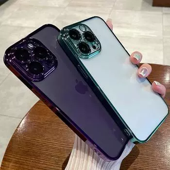 Роскошный прозрачный чехол с покрытием для Iphone 14 13 12 11 Pro Max X Xs Xr 7 8 Plus Se, стекло для камеры Defender, противоударный квадратный чехол For 7Plus or 8Plus