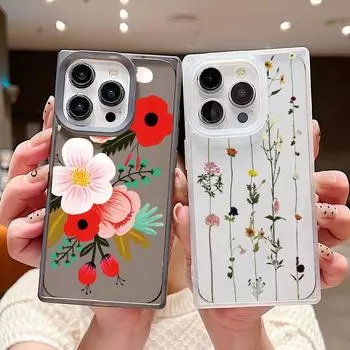 Роскошный прозрачный чехол с принтом пиона для iPhone 16 Pro Max 15 Plus 14 Pro 13 12 11, силиконовый противоударный мягкий прозрачный чехол из ТПУ iPhone 16