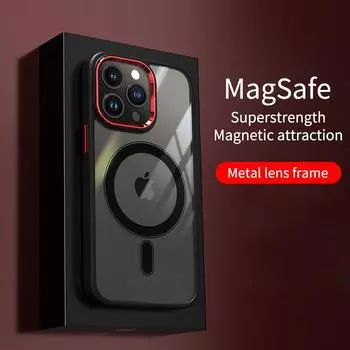 Роскошный прозрачный HD чехол для телефона iPhone 14 13 12 11 15 Pro Max Funda Магнитный Magsafe противоударный чехол для мобильного телефона с беспроводной зарядкой For iPhone14 Pro Max