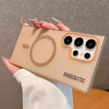 Роскошный прозрачный магнитный чехол для телефона Magsafe из поликарбоната для Samsung Galaxy S25 S24 S23 S21 Ultra Note 20 с беспроводной зарядкой, матовый твердый чехол For Samsung S25 Ultra белый