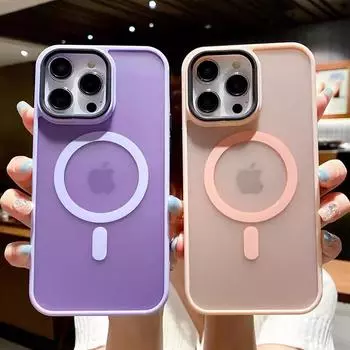 Роскошный прозрачный магнитный чехол с беспроводной зарядкой Magsafe для iPhone 15 14 13 12 11 Pro Max 14 15 Plus противоударный чехол-бампер For iPhone 15