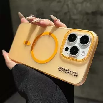 Роскошный прозрачный матовый магнитный чехол для iPhone 16 15 14 13 12 11 Pro Max для оригинальной беспроводной зарядки MagSafe, жесткий чехол для ПК For iPhone 16 Pro Max белый