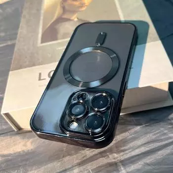 Роскошный прозрачный мягкий чехол для Magsafe с беспроводной зарядкой для Iphone 11 12 13 14 Plus Pro X Xs Xr Max, силиконовый противоударный чехол for iphoneXS max(6.5 ) розовый