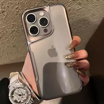 Роскошный прозрачный мягкий силиконовый противоударный чехол для iPhone 15 14 13 12 11 Pro X XR XS Max 7 8 Plus с матовым покрытием Amor Cover iPhone 7/8 серебряный