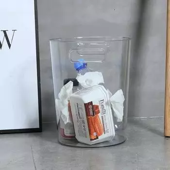 Роскошный прозрачный мусорный бак без крышки мусорное ведро для домашнего офиса мусорный контейнер Nordic мусорная корзина кухонный мусорный ящик S-16.5x16.5CM