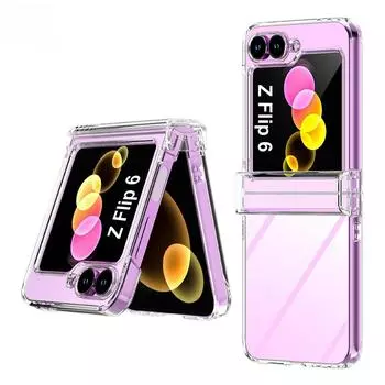 Роскошный прозрачный ПК 3 в 1 защита шарнира прозрачный противоударный чехол для телефона Samsung Z Flip 6 5 4 3 чехол красочный складной тюнер for Samsung Z Flip 6 чистый