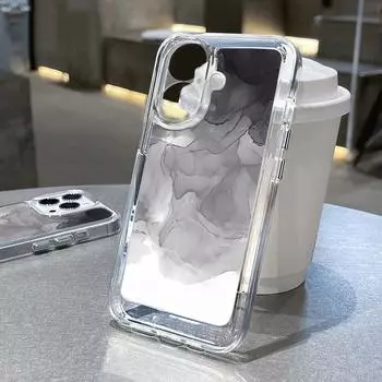 Роскошный прозрачный силиконовый чехол с мраморным узором для iPhone 16 Pro Max 15 Plus 14 13 Pro 12 11 XR, защита объектива, прозрачный противоударный мягкий чехол iPhone 16