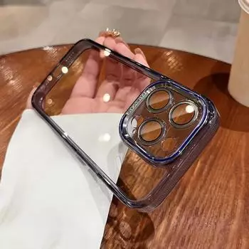 Роскошный прозрачный тонкий чехол для iPhone 15 14 Pro Max Plus 13 12 11, прозрачный акриловый защитный чехол для камеры, предотвращает пожелтение iPhone 15 Pro Max