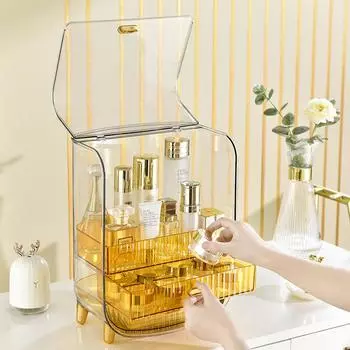 Роскошный ящик для хранения косметики, туалетный столик, настольный ящик, коробка для губной помады, средства по уходу за кожей, акриловая стойка для хранения