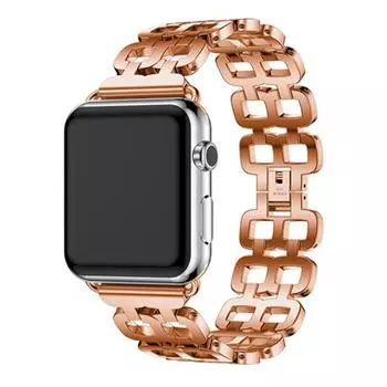 Роскошный ремешок для Apple Watch Band 38 мм, 40 мм, 41 мм, 42 мм, 44 мм, 45 мм, 49 мм, женский стальной ремешок iWatch Series 8/7/6/5/4/3/2/1/SE, металлический браслет 38/40/41mm чёрный
