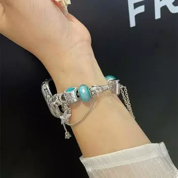 Роскошный ремешок для Apple Watch Series Ultra/9/8/7/6/5/4/3/2/se, браслет для часов Pandent 41 мм, 45 мм, 40 мм, 44 мм, 49 мм, ремешок для аксессуаров IWatch 38 40 41mm белый