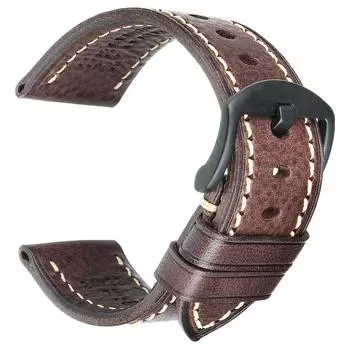 Роскошный ремешок для часов из натуральной кожи, ремешок для часов 20 мм, 22 мм, черный, темно-коричневый, женский и мужской, из воловьей кожи, ремешок для часов 21mm