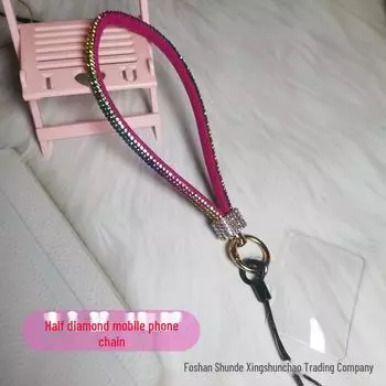 Роскошный ремешок для мобильного телефона со стразами - высококачественный браслет с защитой от потери и металлическим усилением rhinestones белый