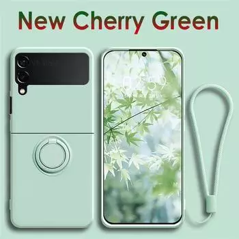 Роскошный ремешок на запястье, чехол-кронштейн для Samsung Galaxy Z Flip 3 4 Flip Zflip 4 3 Flip4, кольцевой держатель, магнитный одноцветный чехол Z flip 4 зелёный