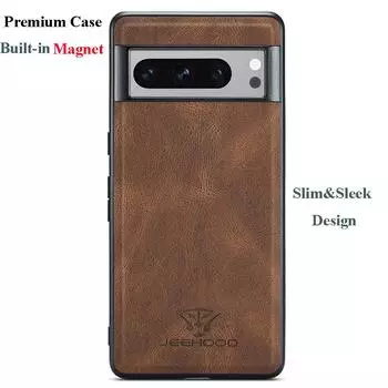 Роскошный ретро кожаный магнитный чехол для Google Pixel 6 7 8 9 Pro 8A 7A 6A 5A противоударный силиконовый каркас магнит полная защита чехол Google Pixel 9 Pro розовый