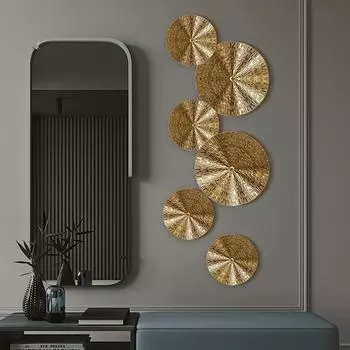 Роскошный Ретро Круглый Золотой Настенный Набор Металлических Нерегулярных Настенных Дисков Набор Домашних Металлических Подвесок Набор