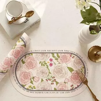 Роскошный розовый водонепроницаемый кожаный коврик для столовых приборов - изолированный коврик для стола - маслостойкий коврик для тарелок розовый