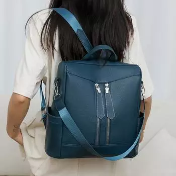 Роскошный рюкзак из искусственной кожи для женщин, большая вместимость, черный, повседневный, дорожный, многофункциональный, высококачественная женская сумка, мода