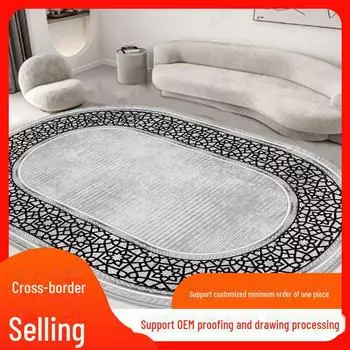 Роскошный серый бархатный ковер для гостиной и спальни - ромбовидный узор, устойчивый к пятнам коврик 80*120 cm