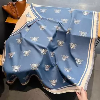 Роскошный шарф с цветочным принтом для женщин, теплый зимний кашемировый шарф-пашмина, шаль, женский толстый эшарп, одеяло-накидка, буфанда 132X134cm