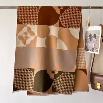 Роскошный шарф с цветочным принтом для женщин, теплые зимние кашемировые шарфы из пашмины, шали, женские толстые одеяла, платки хаки