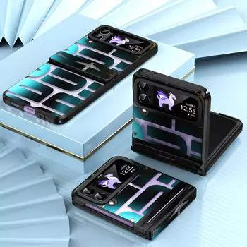 Роскошный шарнирный защитный чехол для Samsung Galaxy Z Flip 4 3 5G, жесткий противоударный чехол для телефона из ПК, чехол Fundas For Z Flip 4
