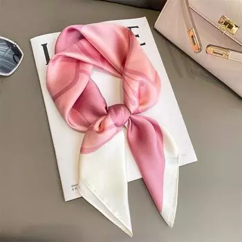 Роскошный шелковый атласный платок с изображением животных для женщин, клетчатый принт, шейные платки 70 см, квадратные шали и накидки, шарфы для женщин One Size