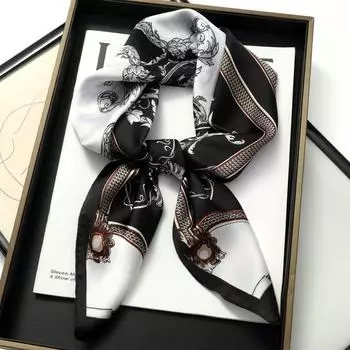 Роскошный шелковый квадратный шарф для женщин, с принтом лошади, хиджаб, модные конверты, женский шарф 70x70см, платок для девочки