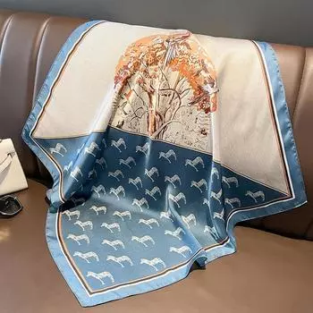 Роскошный шелковый квадратный шарф для женщин, шейный платок, женский платок, бандана, женский дизайн, резинки для волос, ленточные повязки на голову, аксессуары 70x70cm