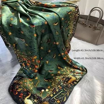 Роскошный шелковый шарф с принтом для женщин, дизайн 180x90 см, большой платок, шейный платок, женская повязка на голову, бандана, фуляр, палантин 90X180CM