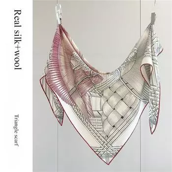 Роскошный шелковый шерстяной шарф Mulberry, треугольный шарф, офисный женский шарф-повязка для волос, женский шарф-шаль 195*125*125cm