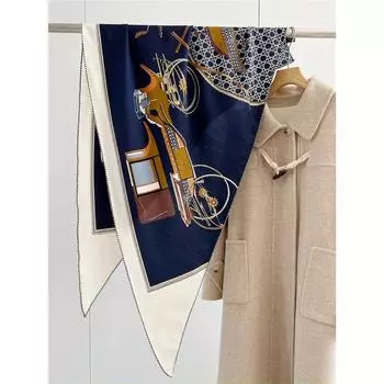 Роскошный шелковый шерстяной шарф Mulberry, треугольный шарф, офисный женский шарф-повязка для волос, женский шарф-шаль 192*125*125cm