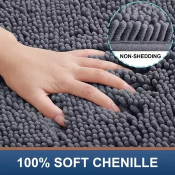 Роскошный шенилловый ковер для ванной комнаты, супер мягкий и пушистый коврик для ванной комнаты, можно стирать в стиральной машине, нескользящий плюшевый ковер, подходящий для 400MMx600MM шоколадный