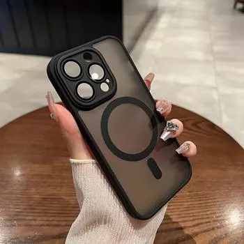 Роскошный сильный магнитный чехол с беспроводной зарядкой для IPhone 14 13 12 15 Pro Max Plus матовая глазурь Magsafe, защитная крышка для полного объектива For iPhone 15 ProMax