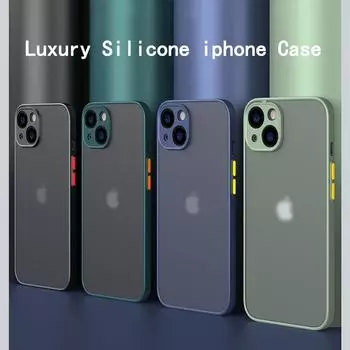 Роскошный силиконовый чехол для Iphone 13 14 12 Mini 11 Pro Max Xr Xs X 7 8 Plus Se, прозрачный противоударный бронированный матовый твердый чехол, чехол For iPhone 11 Pro светло-зеленый