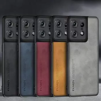 Роскошный силиконовый чехол для телефона из овчины, мягкая защитная подставка, задняя крышка для Motorola Edge 50 Pro, противоударный складной чехол Edge 50 Pro коричневый