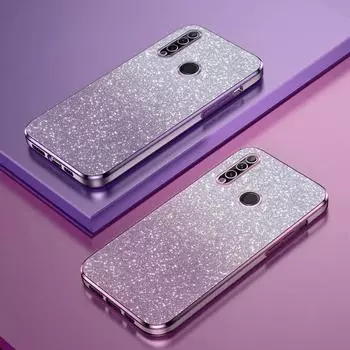 Роскошный силиконовый чехол с блестящим покрытием для Huawei Y9 Prime Y7 2019, чехол для объектива камеры, мягкая задняя крышка, чехол Y9 Prime 2019 фиолетовый