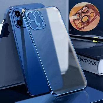 Роскошный силиконовый чехол с квадратной рамкой для iPhone 16 14 11 12 13 Pro Max Mini X XS XR 6S 6 7 8 15 Plus, защитная пленка для объектива камеры, прозрачная задняя крышка iPhone 12 Mini чёрный